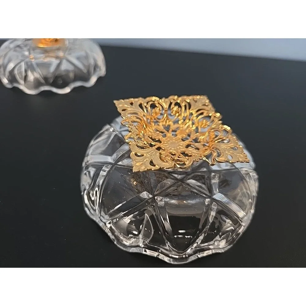 KILARNEY 24% CRYSTAL TRINKET Jewelry DISH 22ct HEARTS  FILIGREE‎ BASE